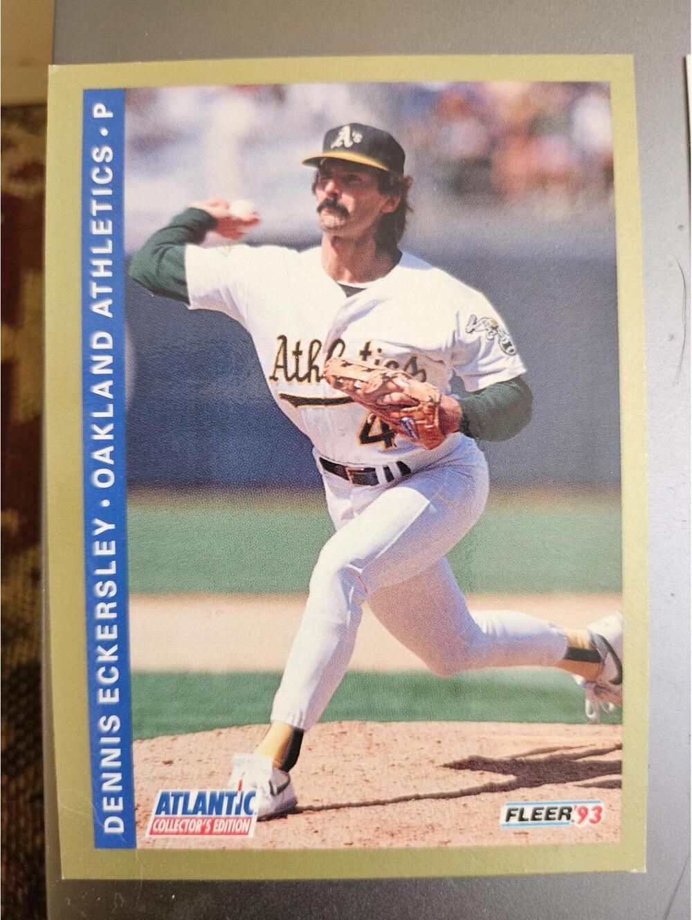 1993 Fleer Atlantic Edition Insert - Dennis Eckersley HOF # 7of 25 -Oakland A's